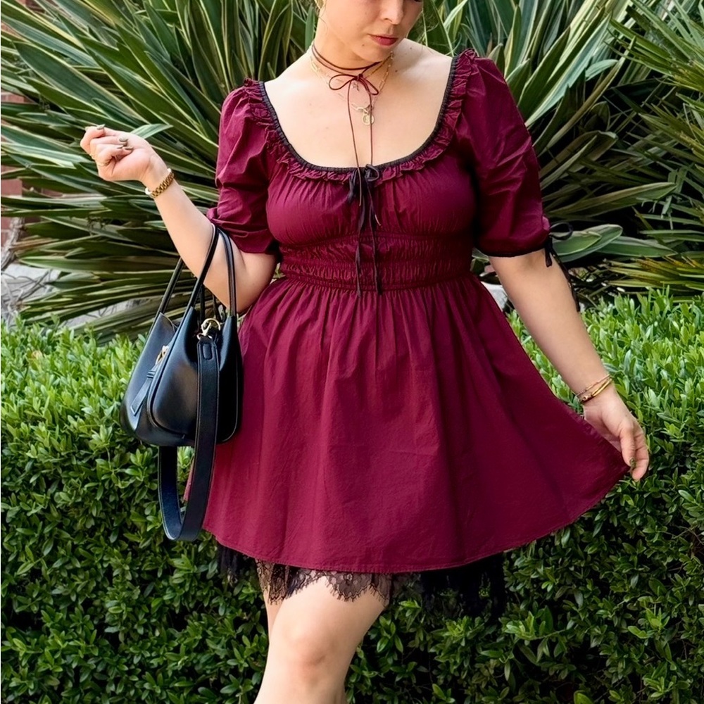 American Eagle Ruched Bodice Midi Dress